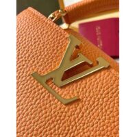 Louis Vuitton LV Women Capucines Mini Handbag Ocre Orange Taurillon Cowhide Leather (10)