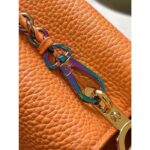 Louis Vuitton LV Women Capucines Mini Handbag Ocre Orange Taurillon Cowhide Leather - Image 11