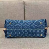 Louis Vuitton LV Women CarryAll MM Denim Blue GOTS Certified Cotton Monogram Denim Canvas (5)