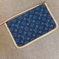Louis Vuitton LV Women CarryAll MM Denim Blue GOTS Certified Cotton Monogram Denim Canvas (5)