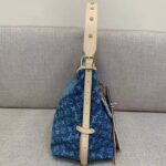Louis Vuitton LV Women CarryAll MM Denim Blue GOTS Certified Cotton Monogram Denim Canvas - Imagen 6