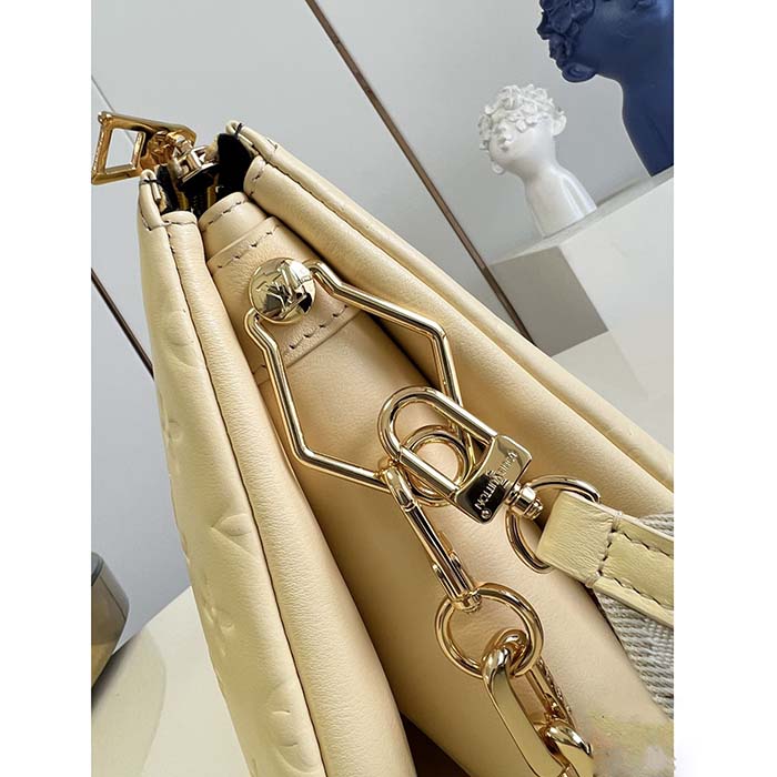 Louis Vuitton LV Women Coussin BB Handbag Chic Yellow Varnished Calfskin Lambskin Cowhide-Leather M24560 (3)