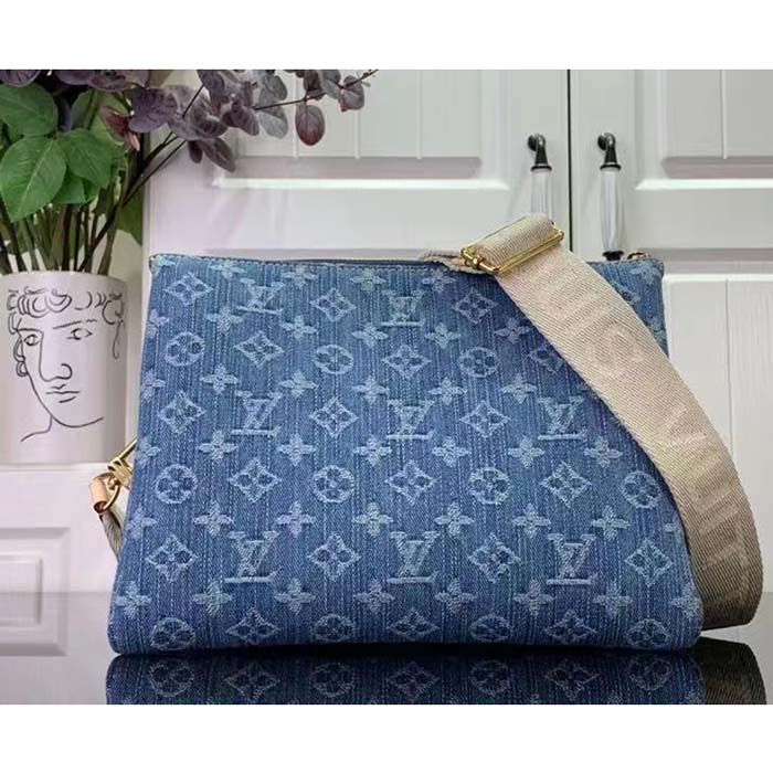 Louis Vuitton LV Women Coussin PM Denim Blue Monogram Global Organic Textile-Certified Cotton Canvas (12)