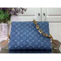 Louis Vuitton LV Women Coussin PM Denim Blue Monogram Global Organic Textile-Certified Cotton Canvas (6)