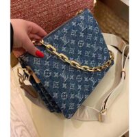 Louis Vuitton LV Women Coussin PM Denim Blue Monogram Global Organic Textile-Certified Cotton Canvas (6)