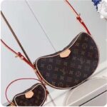 Louis Vuitton LV Women Croissant MM Monogram Coated Canvas Natural Cowhide-Leather M46828 – Image 3