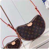 Louis Vuitton LV Women Croissant MM Monogram Coated Canvas Natural Cowhide-Leather M46828 (5)