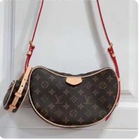 Louis Vuitton LV Women Croissant MM Monogram Coated Canvas Natural Cowhide-Leather M46828 (5)