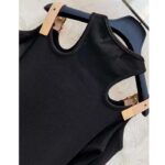 Louis Vuitton LV Women Eyelet Tab Dress Black Cotton Regular Fit Adjustable VVN Leather Tabs - Image 5