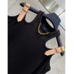 Louis Vuitton LV Women Eyelet Tab Dress Black Cotton Regular Fit Adjustable VVN Leather Tabs - Image 7