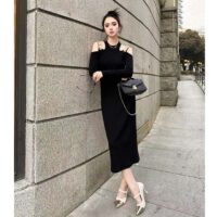 Louis Vuitton LV Women Eyelet Tab Dress Black Cotton Regular Fit Adjustable VVN Leather Tabs (15)