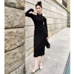 Louis Vuitton LV Women Eyelet Tab Dress Black Cotton Regular Fit Adjustable VVN Leather Tabs - Image 11