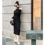 Louis Vuitton LV Women Eyelet Tab Dress Black Cotton Regular Fit Adjustable VVN Leather Tabs - Image 10