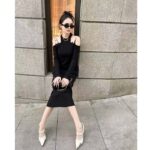 Louis Vuitton LV Women Eyelet Tab Dress Black Cotton Regular Fit Adjustable VVN Leather Tabs - Image 14