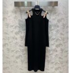 Louis Vuitton LV Women Eyelet Tab Dress Black Cotton Regular Fit Adjustable VVN Leather Tabs - Image 2