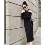 Louis Vuitton LV Women Eyelet Tab Dress Black Cotton Regular Fit Adjustable VVN Leather Tabs - Image 16