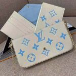 Louis Vuitton LV Women Félicie Pochette Latte White Candy Blue Monogram Empreinte Embossed Supple Grained Cowhide Leather – Bild 5