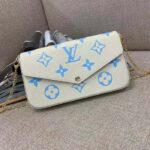 Louis Vuitton LV Women Félicie Pochette Latte White Candy Blue Monogram Empreinte Embossed Supple Grained Cowhide Leather – Bild 3