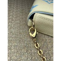 Louis Vuitton LV Women Félicie Pochette Latte White Candy Blue Monogram Empreinte Embossed Supple Grained Cowhide (11)