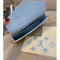 Louis Vuitton LV Women Félicie Pochette Latte White Candy Blue Monogram Empreinte Embossed Supple Grained Cowhide (11)