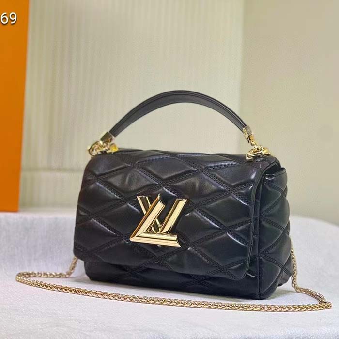 Louis Vuitton LV Women GO-14 GM Black Lamb Leather Lambskin Cowhide-Leather (6)