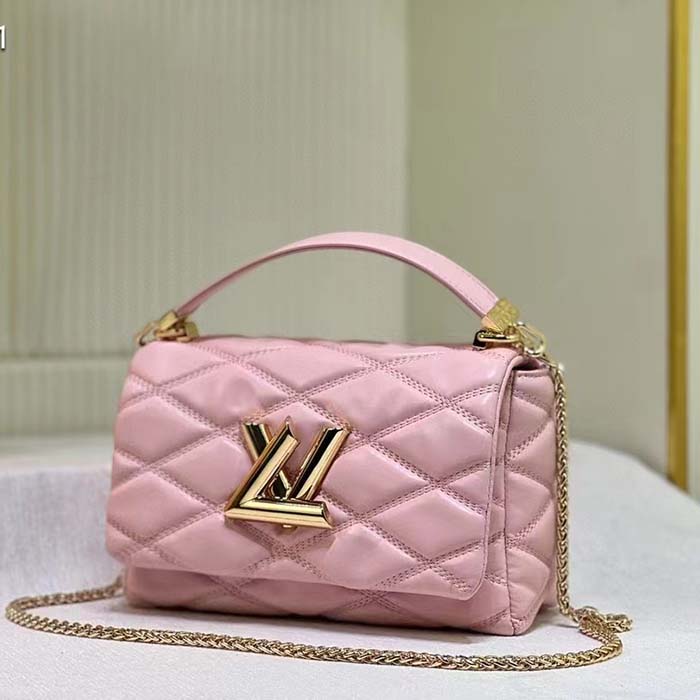 Louis Vuitton LV Women GO-14 MM Rosabella Pink Lambskin Cowhide-Leather M24465 (1)