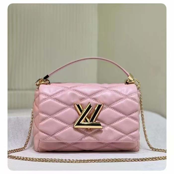 Louis Vuitton LV Women GO-14 MM Rosabella Pink Lambskin Cowhide-Leather M24465 (11)