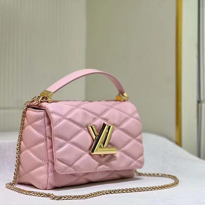 Louis Vuitton LV Women GO-14 MM Rosabella Pink Lambskin Cowhide-Leather M24465 (6)