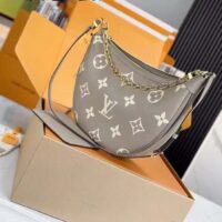 Louis Vuitton LV Women Loop Hobo Dove Gray Cream Monogram Empreinte Embossed Grained Cowhide Leather (11)