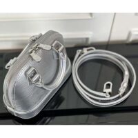 Louis Vuitton LV Women Nano Alma Handbag Silver Epi Grained Cowhide Leather (9)