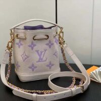 Louis Vuitton LV Women Nano Noé Latte White Mauve Monogram Empreinte Embossed Supple Grained Cowhide Leather (13)