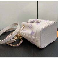 Louis Vuitton LV Women Nano Noé Latte White Mauve Monogram Empreinte Embossed Supple Grained Cowhide Leather (13)