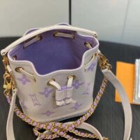 Louis Vuitton LV Women Nano Noé Latte White Mauve Monogram Empreinte Embossed Supple Grained Cowhide Leather (13)