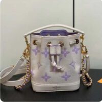 Louis Vuitton LV Women Nano Noé Latte White Mauve Monogram Empreinte Embossed Supple Grained Cowhide Leather (13)