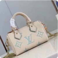 Louis Vuitton LV Women Nano Speedy Green Monogram Empreinte Embossed Supple Grained Cowhide Leather M24169