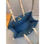 Louis Vuitton LV Women OnTheGo MM Denim Blue GOTS Certified Cotton Monogram Denim Canvas – Image 7