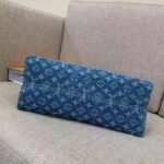 Louis Vuitton LV Women OnTheGo MM Denim Blue GOTS Certified Cotton Monogram Denim Canvas – Image 5