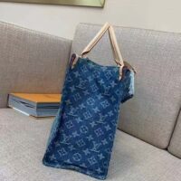 Louis Vuitton LV Women OnTheGo MM Denim Blue GOTS Certified Cotton Monogram Denim Canvas (16)