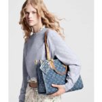 Louis Vuitton LV Women OnTheGo MM Denim Blue GOTS Certified Cotton Monogram Denim Canvas – Image 16