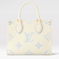 Louis Vuitton LV Women OnTheGo PM​ Latte Candy Blue Embossed Grained Cowhide Leather (1)