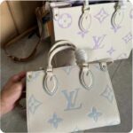 Louis Vuitton LV Women OnTheGo PM​ Latte Candy Blue Embossed Grained Cowhide Leather - Image 2