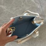 Louis Vuitton LV Women OnTheGo PM​ Latte Candy Blue Embossed Grained Cowhide Leather - Image 6