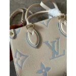 Louis Vuitton LV Women OnTheGo PM​ Latte Candy Blue Embossed Grained Cowhide Leather - Image 7