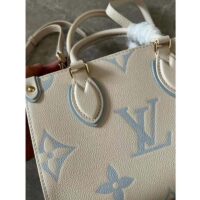 Louis Vuitton LV Women OnTheGo PM​ Latte Candy Blue Embossed Grained Cowhide Leather (1)