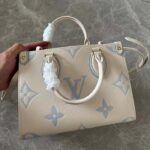 Louis Vuitton LV Women OnTheGo PM​ Latte Candy Blue Embossed Grained Cowhide Leather - Image 3