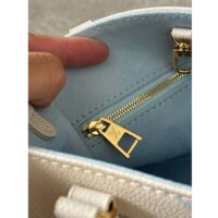 Louis Vuitton LV Women OnTheGo PM​ Latte Candy Blue Embossed Grained Cowhide Leather (1)