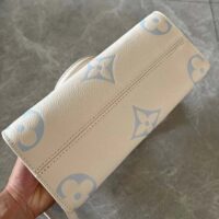 Louis Vuitton LV Women OnTheGo PM​ Latte Candy Blue Embossed Grained Cowhide Leather (1)
