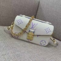 Louis Vuitton LV Women Pochette Métis East West Bag Latte Bubble Tea Purple Embossed Grained Cowhide Leather (5)