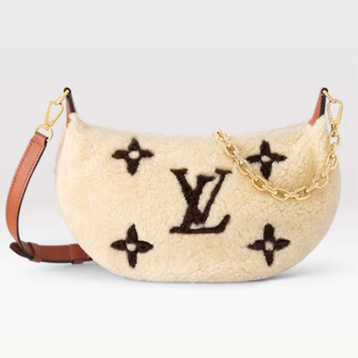 Louis Vuitton LV Women SKI Over The Moon Cream Brown Shearling Cowhide-Leather Textile Lining