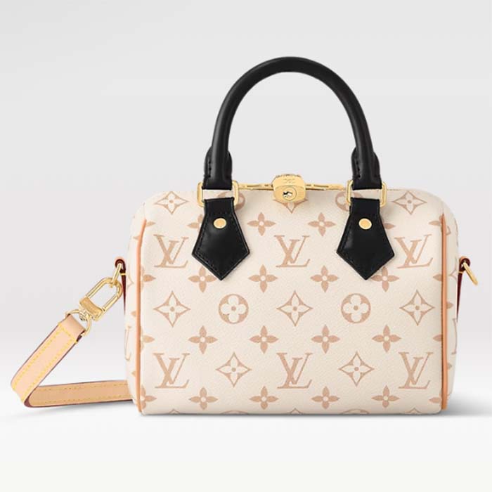 Louis Vuitton LV Women Seedy Bandoulière 20 Monogram Dune Coated Canvas Padlock Double Zip Closure